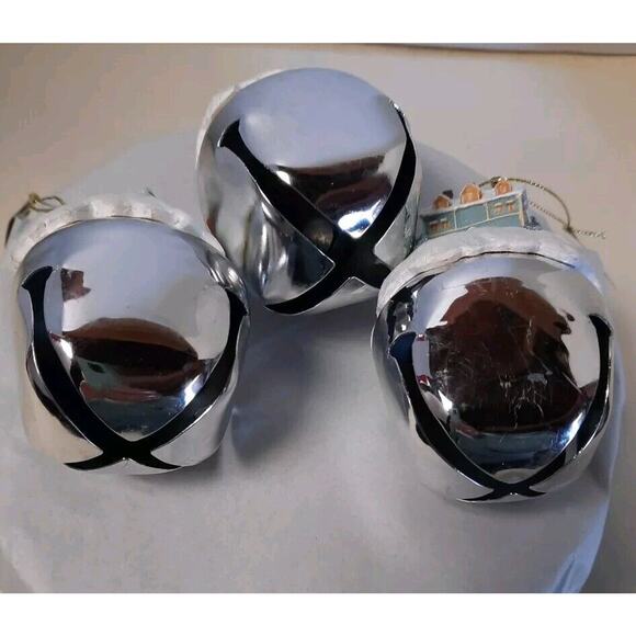 VINTAGE ASHTON DRAKE GALLERIES SET‎ OF 3 THOMAS KINKADE SLEIGH BELLS ORNAMENTS - Picture 6 of 10